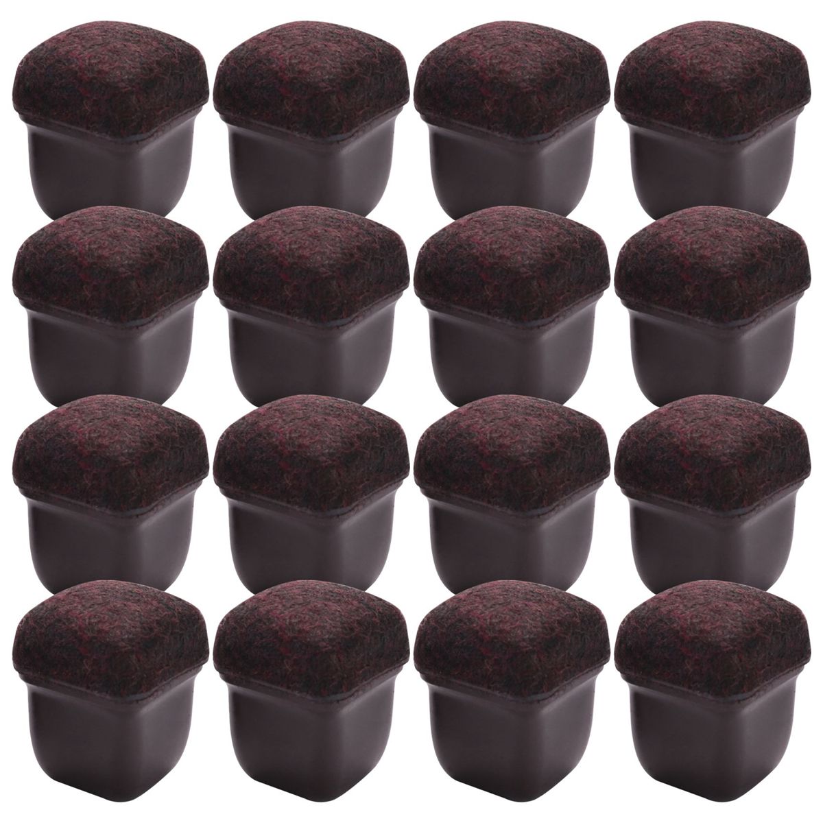 16 Pcs Brown Silicone Chair Leg Floor Protectors, Square