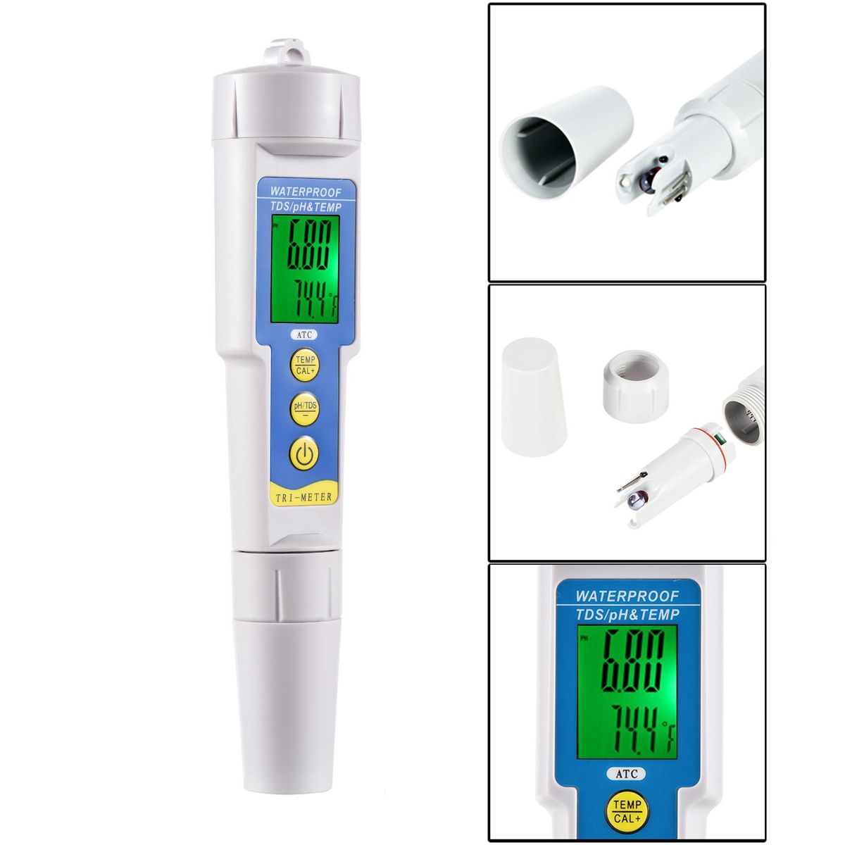 Mini Professional 3 in 1 Water Quality Tester Multi-parameter Water Quality Monitor pH & TDS Meter Acidometer Water Quality Analysis Device