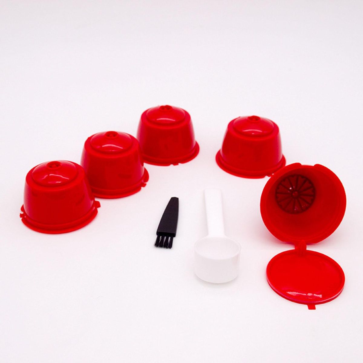 Money-saving Coffee Capsules Brew 5-pack Reusable Coffee for Dolce Red