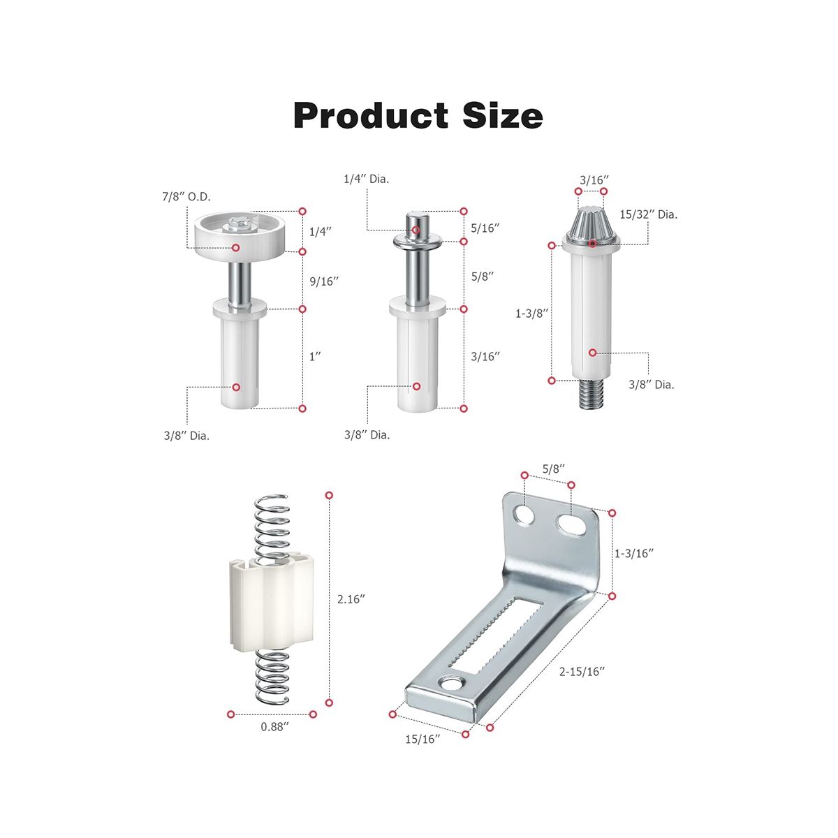 16PCS Bifold Door Hardware, Bi-Fold Closet Door Hardware