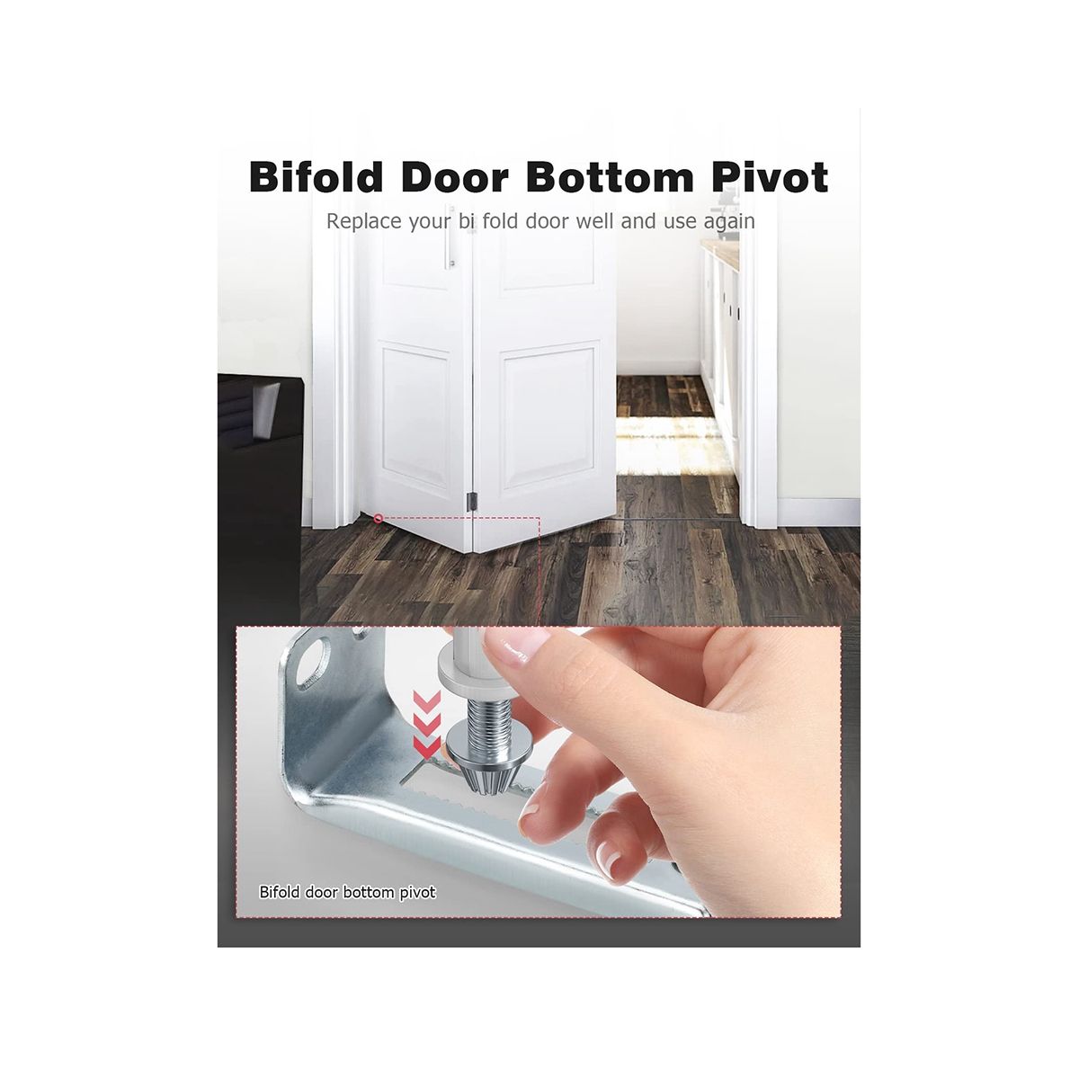 16PCS Bifold Door Hardware, Bi-Fold Closet Door Hardware