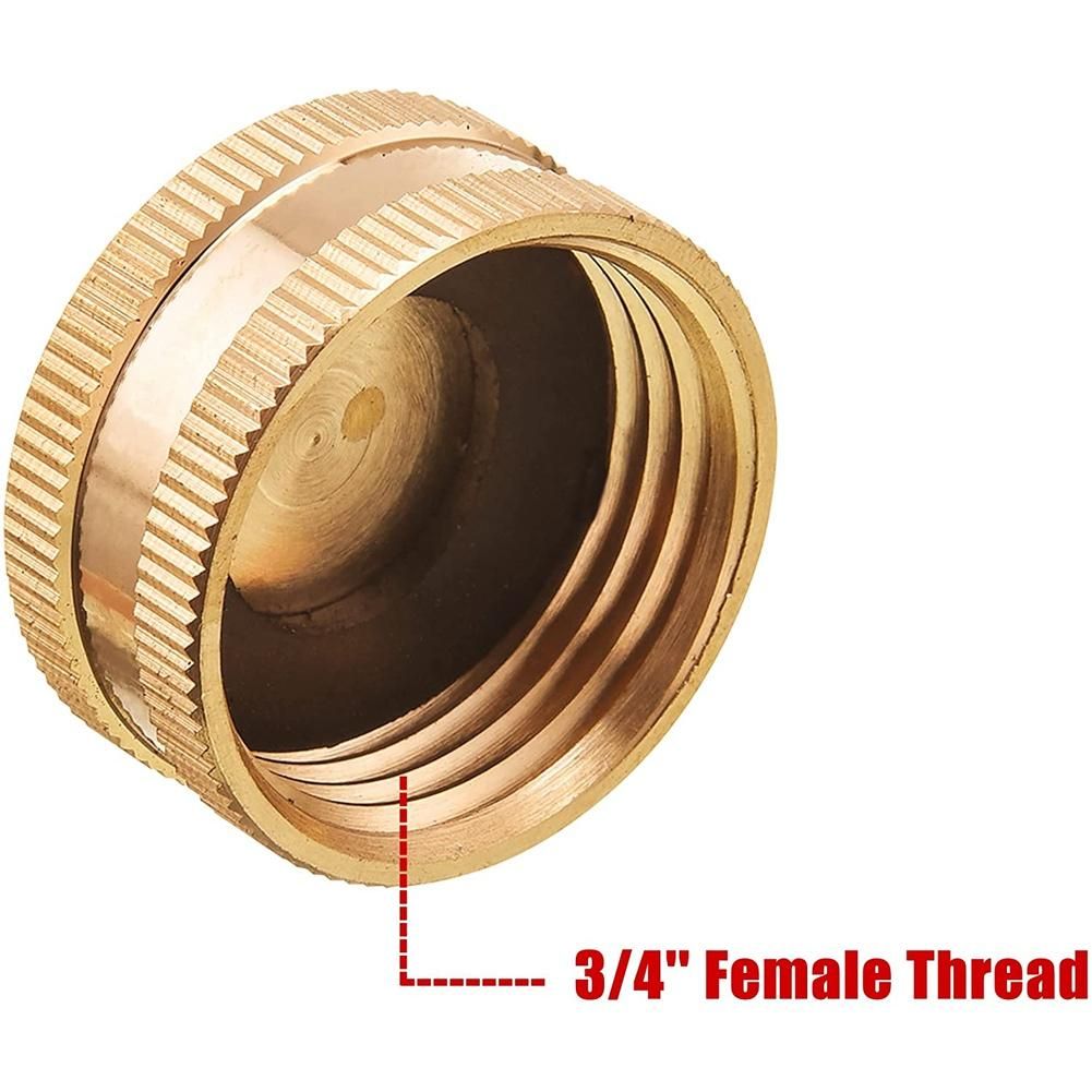 Garden Hose Female End Cap, Brass Spigot Cap with Extra 12