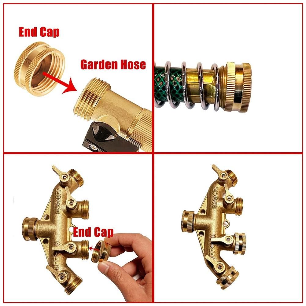 Garden Hose Female End Cap, Brass Spigot Cap with Extra 12