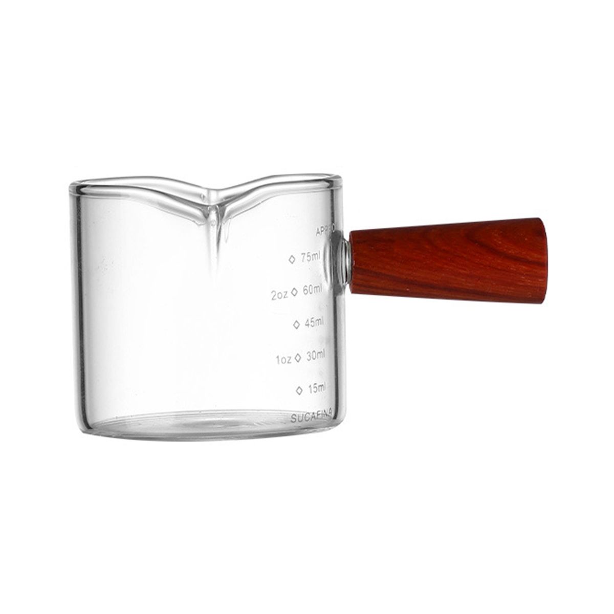 Milk Cup With Wood Handle Spout Measuring Cup D