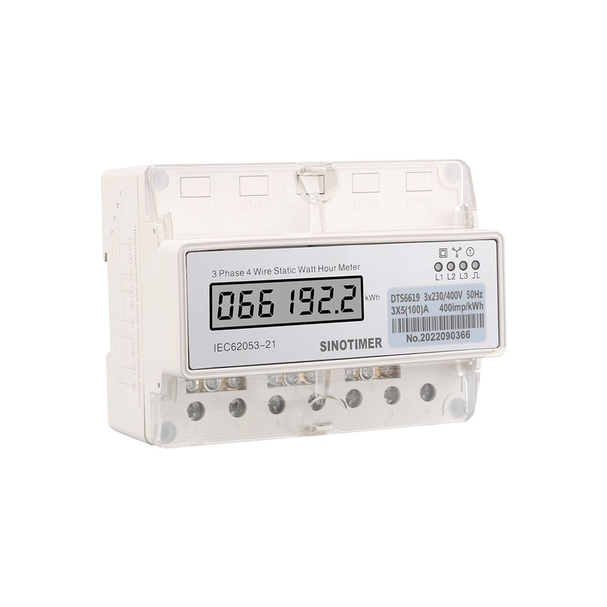 Din Rail Three Phase 4 Wires Electricity Meter Digital Wattmeter Electric Consumption Meter KWH 100A Watt Power Meter