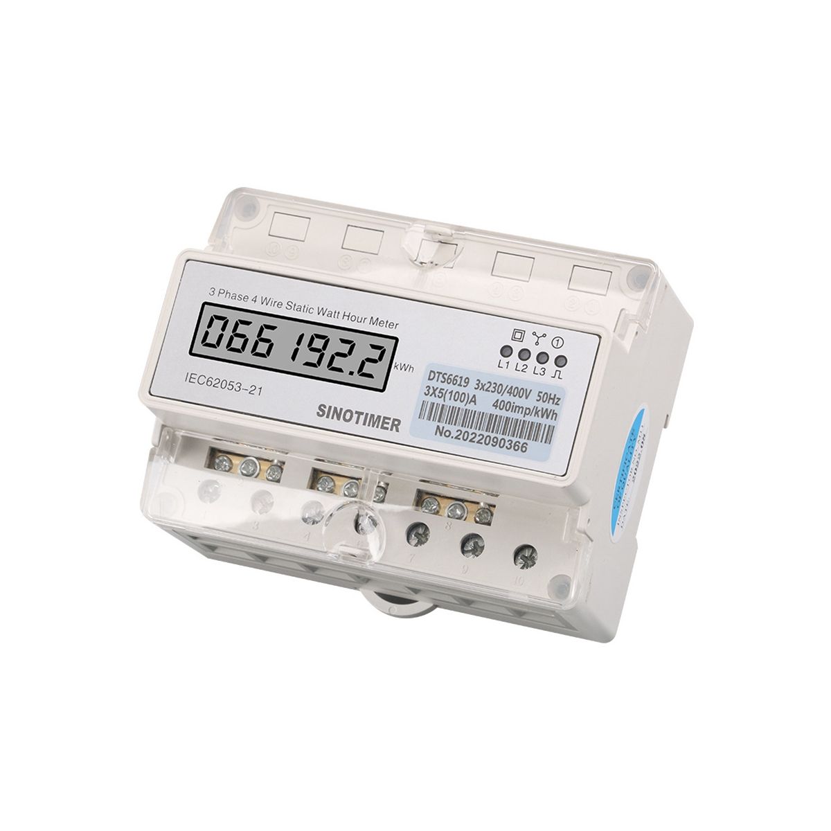 Din Rail Three Phase 4 Wires Electricity Meter Digital Wattmeter Electric Consumption Meter KWH 100A Watt Power Meter