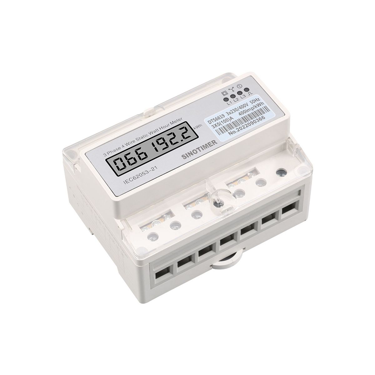 Din Rail Three Phase 4 Wires Electricity Meter Digital Wattmeter Electric Consumption Meter KWH 100A Watt Power Meter