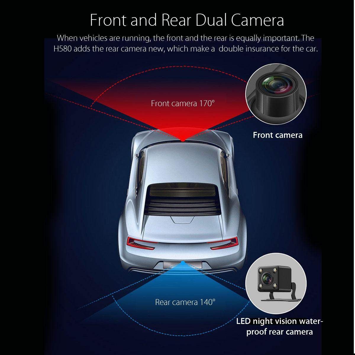 7'' Android Wifi 3G HD Foldable Car DVR Rearview Mirror Dash Cam Camera Recorder