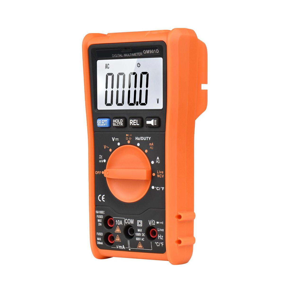 Smart Digital Multimeter 6000 Counts True RMS Auto-ranging LCD Backlight Electrical Tester Voltmeter Ammeter Temperature Measuring Multifunction AC DC Voltage Current Live Wire Resistance Capacitance Continuity Diode Testing