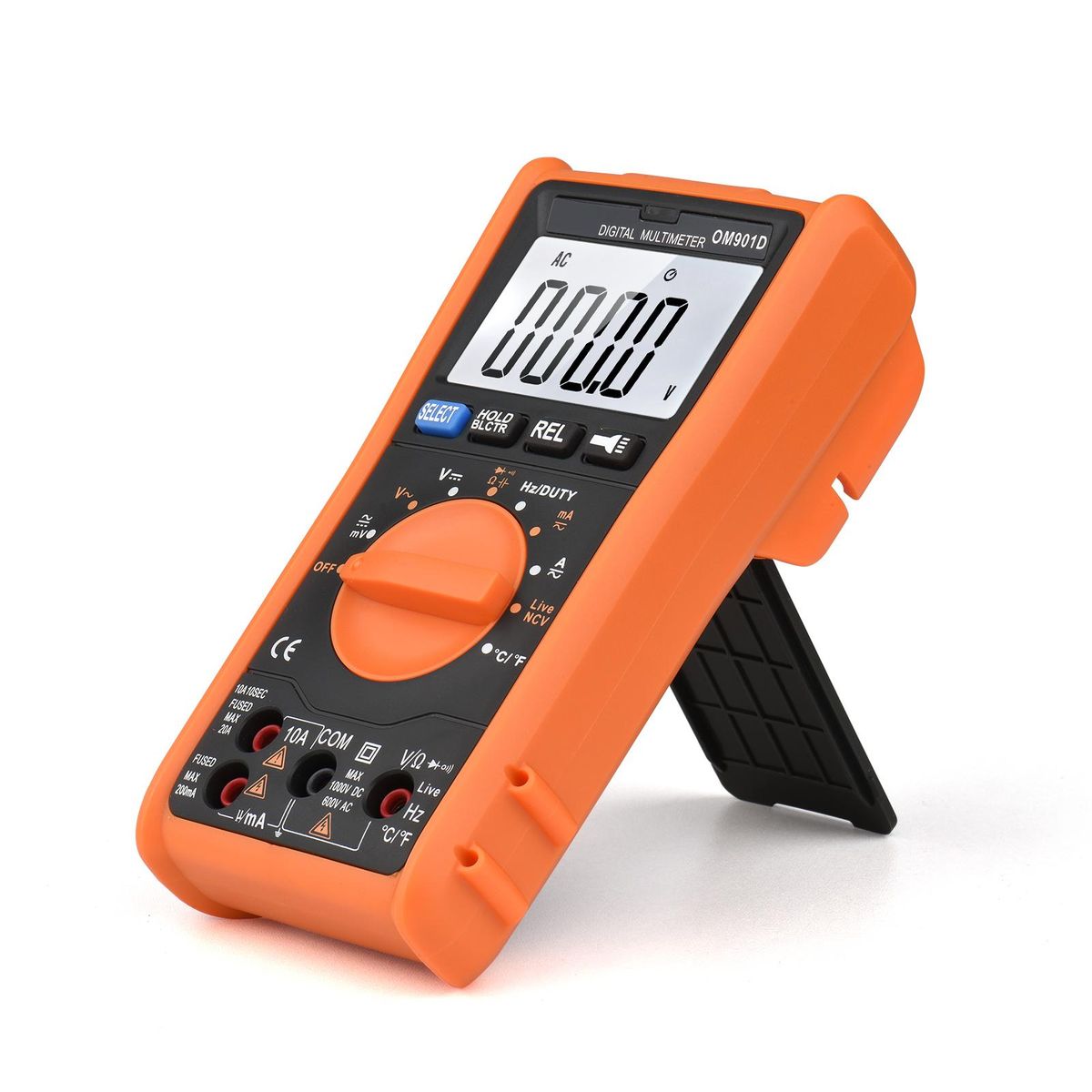 Smart Digital Multimeter 6000 Counts True RMS Auto-ranging LCD Backlight Electrical Tester Voltmeter Ammeter Temperature Measuring Multifunction AC DC Voltage Current Live Wire Resistance Capacitance Continuity Diode Testing