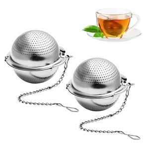 2 Pcs Tea Infuser With Chain Hook Premium Stainless Steel Loose Leaf Tea Strainer Reusable Tea Filter