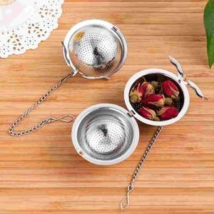 2 Pcs Tea Infuser With Chain Hook Premium Stainless Steel Loose Leaf Tea Strainer Reusable Tea Filter