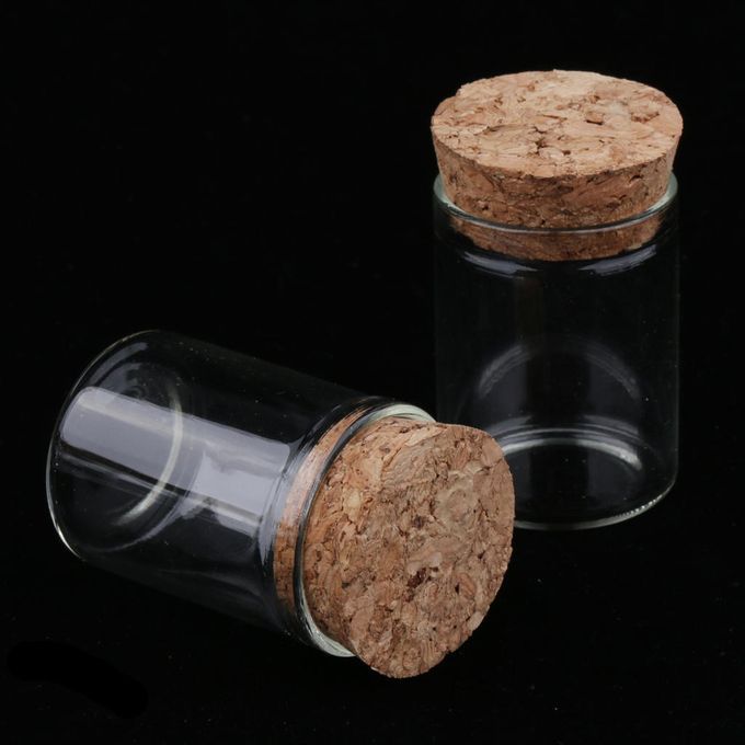 20Pcs Clear 15ml Glass Cork Jars Essential Oil Sample DIY Decorative