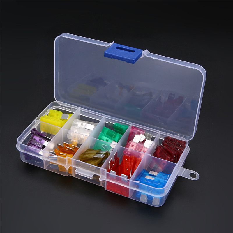 50pcs Blade Fuse 32V Assortment Kit 3A~40A+Box For