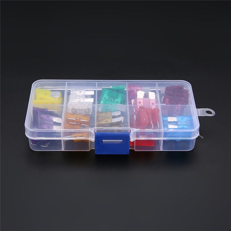 50pcs Blade Fuse 32V Assortment Kit 3A~40A+Box For