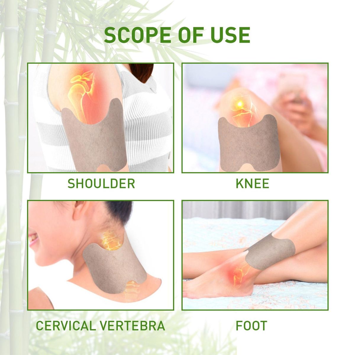 24Pcs Pain Relieving Patches for Back Knee Neck Shoulder Joint Body Pain Relief Non-woven Fabric Natural Plant Back Shoulder Neck Knee Patches