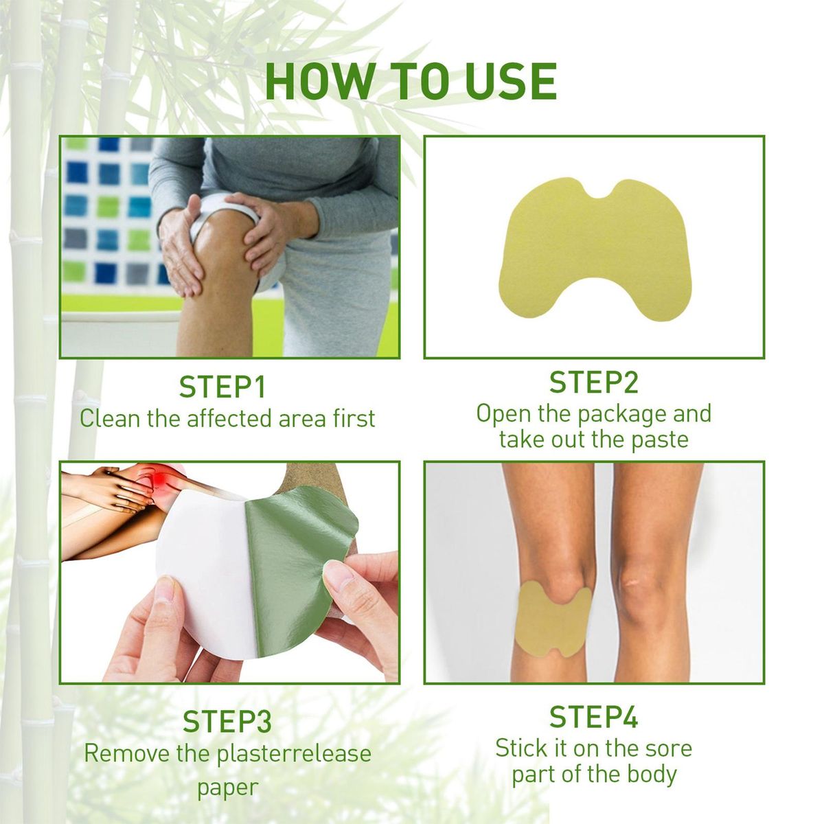 24Pcs Pain Relieving Patches for Back Knee Neck Shoulder Joint Body Pain Relief Non-woven Fabric Natural Plant Back Shoulder Neck Knee Patches