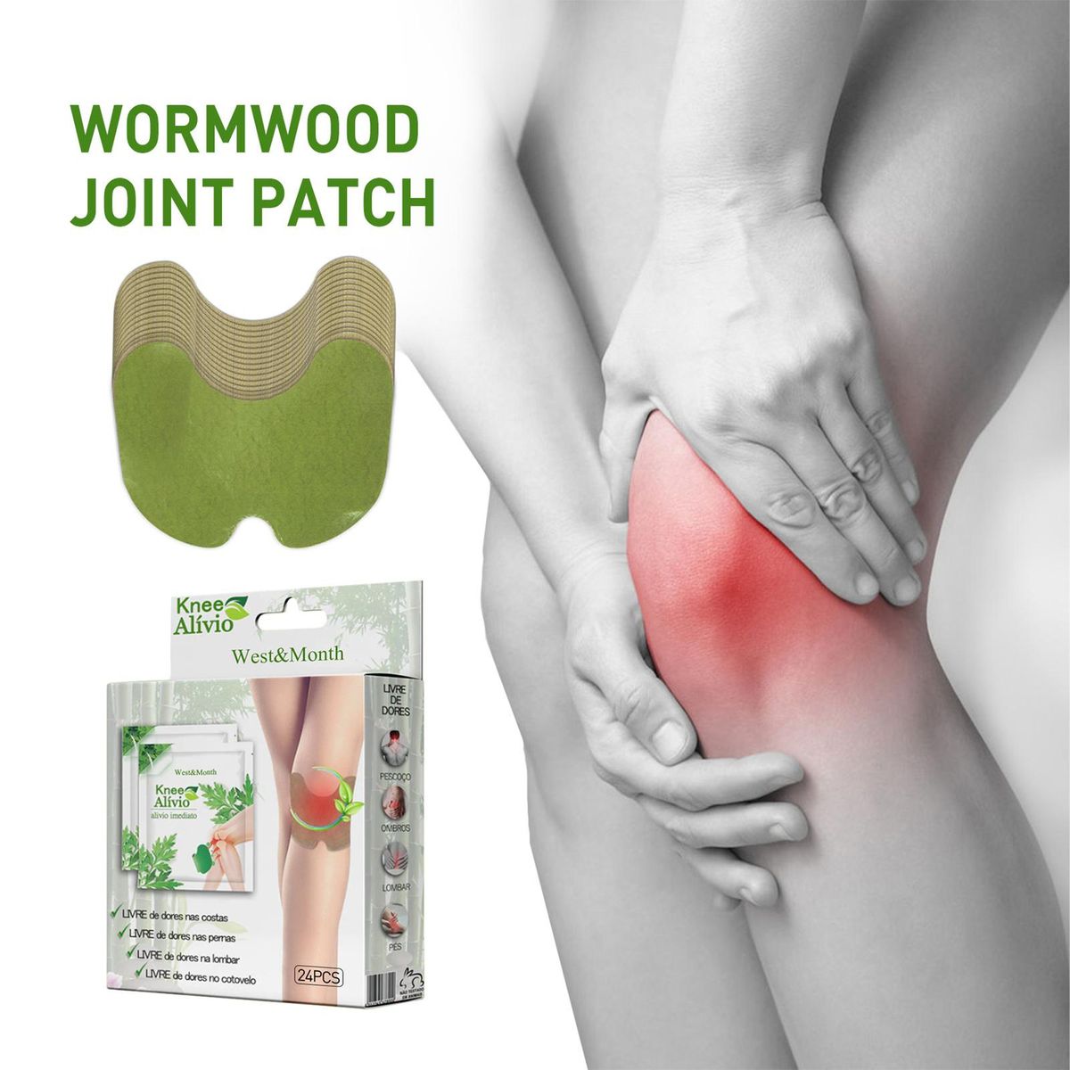 24Pcs Pain Relieving Patches for Back Knee Neck Shoulder Joint Body Pain Relief Non-woven Fabric Natural Plant Back Shoulder Neck Knee Patches