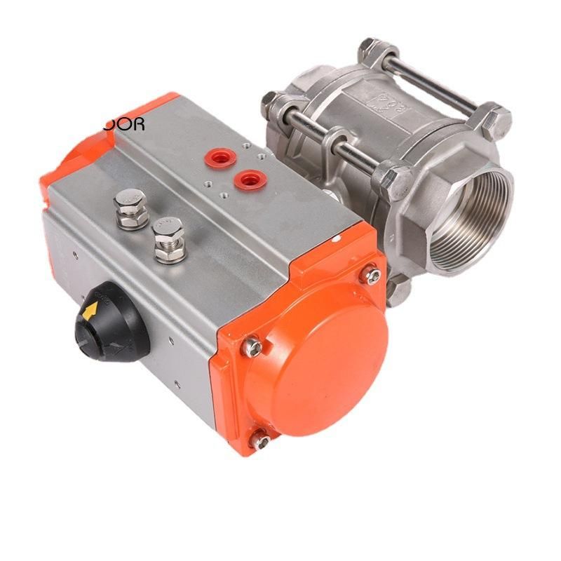 Q611F-16P Three-Piece High Platform Pneumatic Ball Valve 304 Stainless Steel Threaded Ball Valve