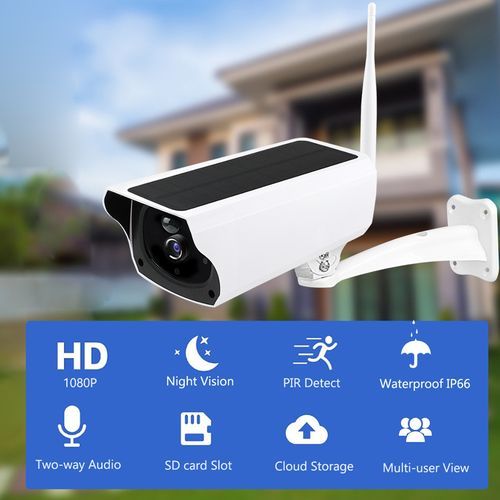 Solar WiFi IP Camera 1080P HD Outdoor-White