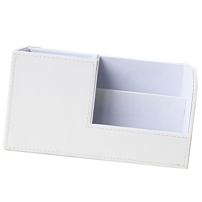 Leather Desk Organizer Desktop Office File Holder Document White