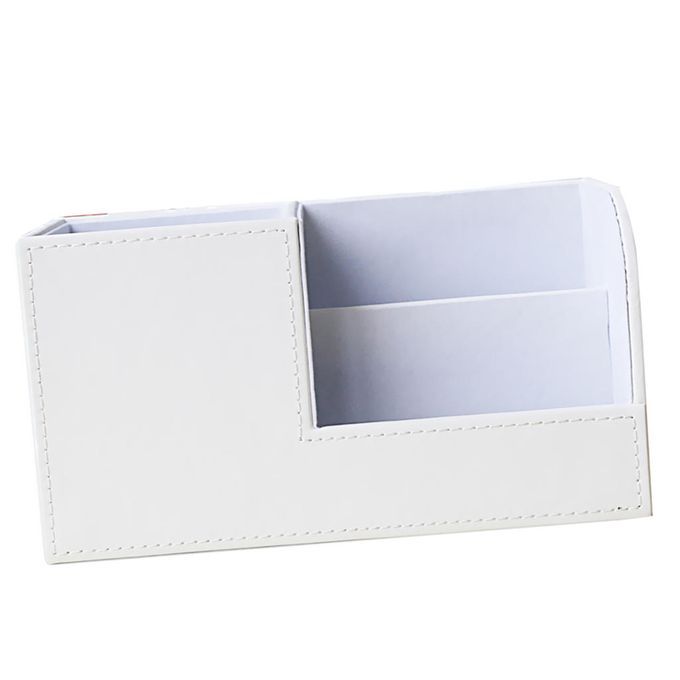 Leather Desk Organizer Desktop Office File Holder Document White