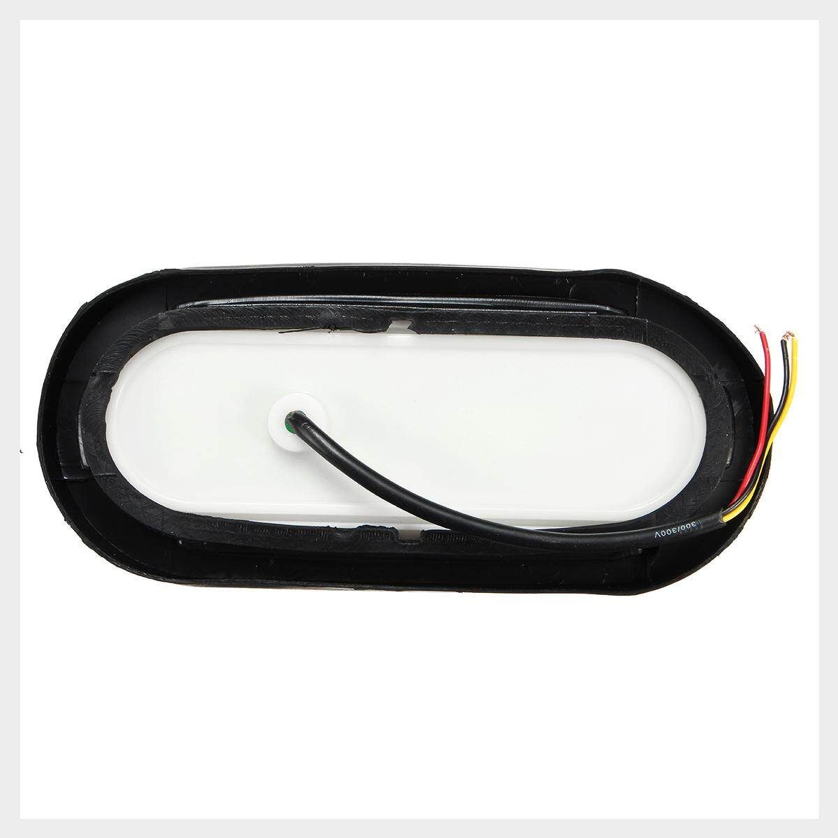 2Pcs 6inch 10 LED Oval White Truck Trailer Bus Stop/Turn/Tail Light Waterproof