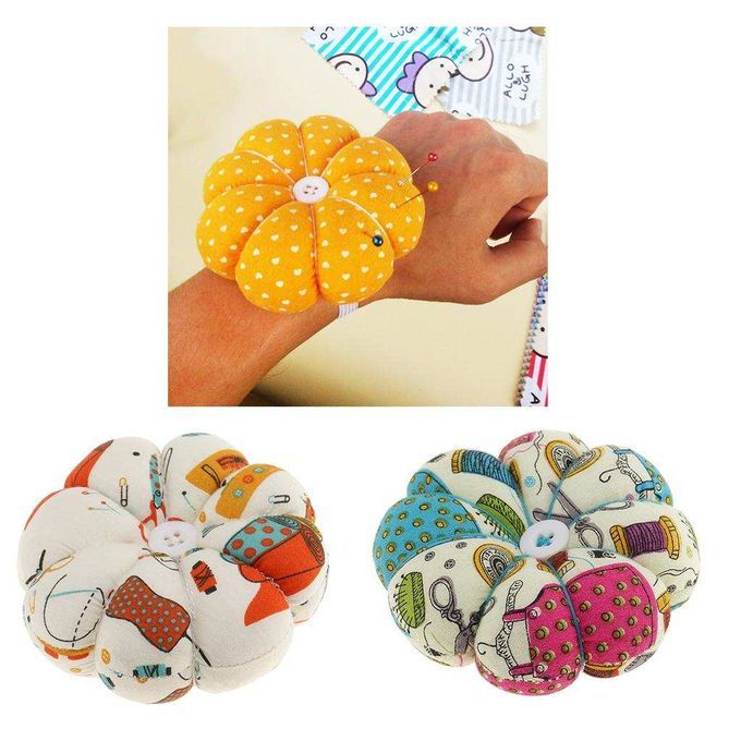 Fabric Wrist Wearable Pumpkin Pin Cushion For Home DIY Sewing