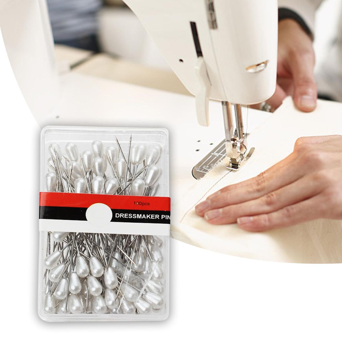 1500x Sewing Pins Tools Pearl Straight Pins For White