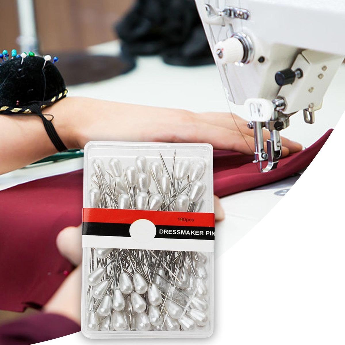 1500x Sewing Pins Tools Pearl Straight Pins For White