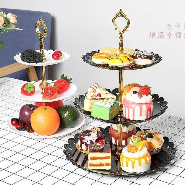3-Tier Cupcake Cake Dessert Plate Wedding Event Birthday Party Display White
