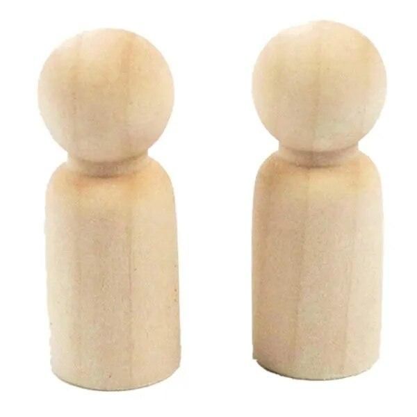 Hot Sale 10 Pieces 65 mm Unfinished Wooden Peg Dolls Wooden Tiny Doll Bodies People Decorations,Wood Color