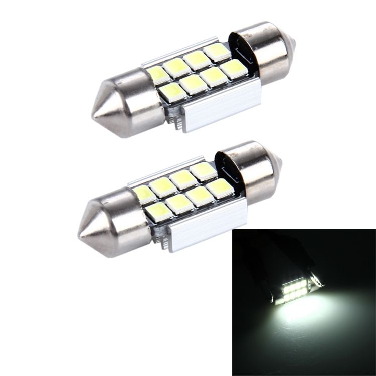 2 PCS Bicuspid Port Decoding Car Dome Lamp LED Reading Light