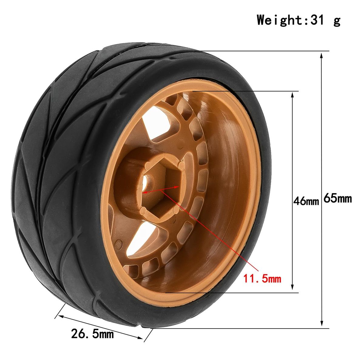 Remote Control Off-Road Rally Car Tires 66*46*26mm 4pcs Replacement for TAMIYA TT02 XV01 HSP 94123 HPI KYOSHO WLtoys 1/10 Remote Control Car Wheel