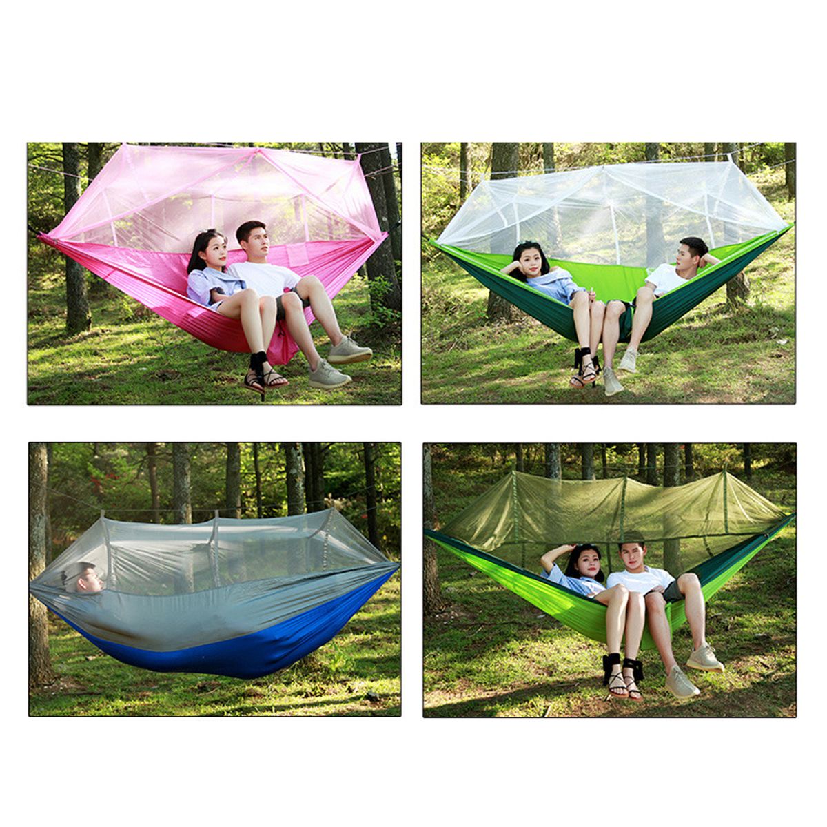 Double Camping Hammock With Tree Straps, Lightweight Red
