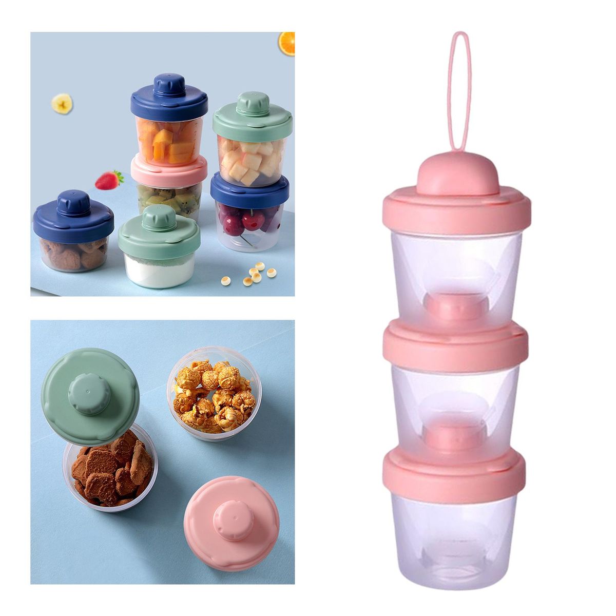 Baby Milk Formula Dispenser Feeding Carry Case Pink 120ml