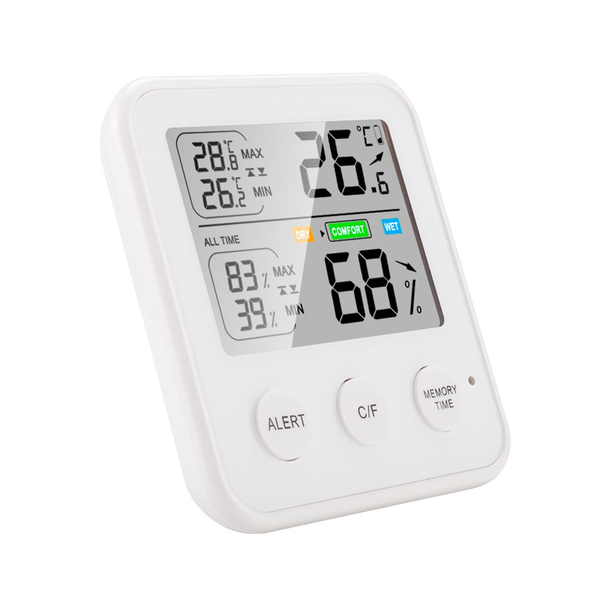 Digital  Hygrometer Indoor Weather Station Room Bedroom Mini  Humidity Monitor-White