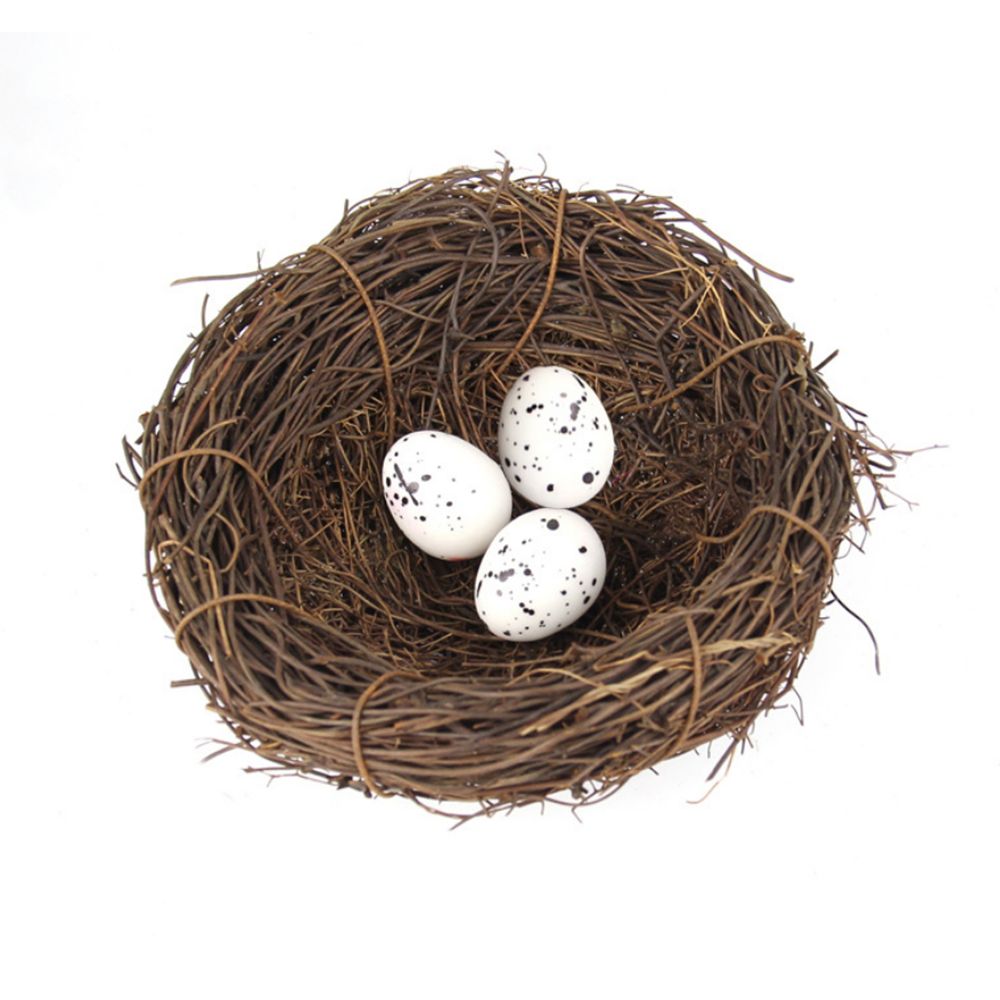 Bird Nest Crafts With 3 Bird Eggs Handmade Easter Rattan