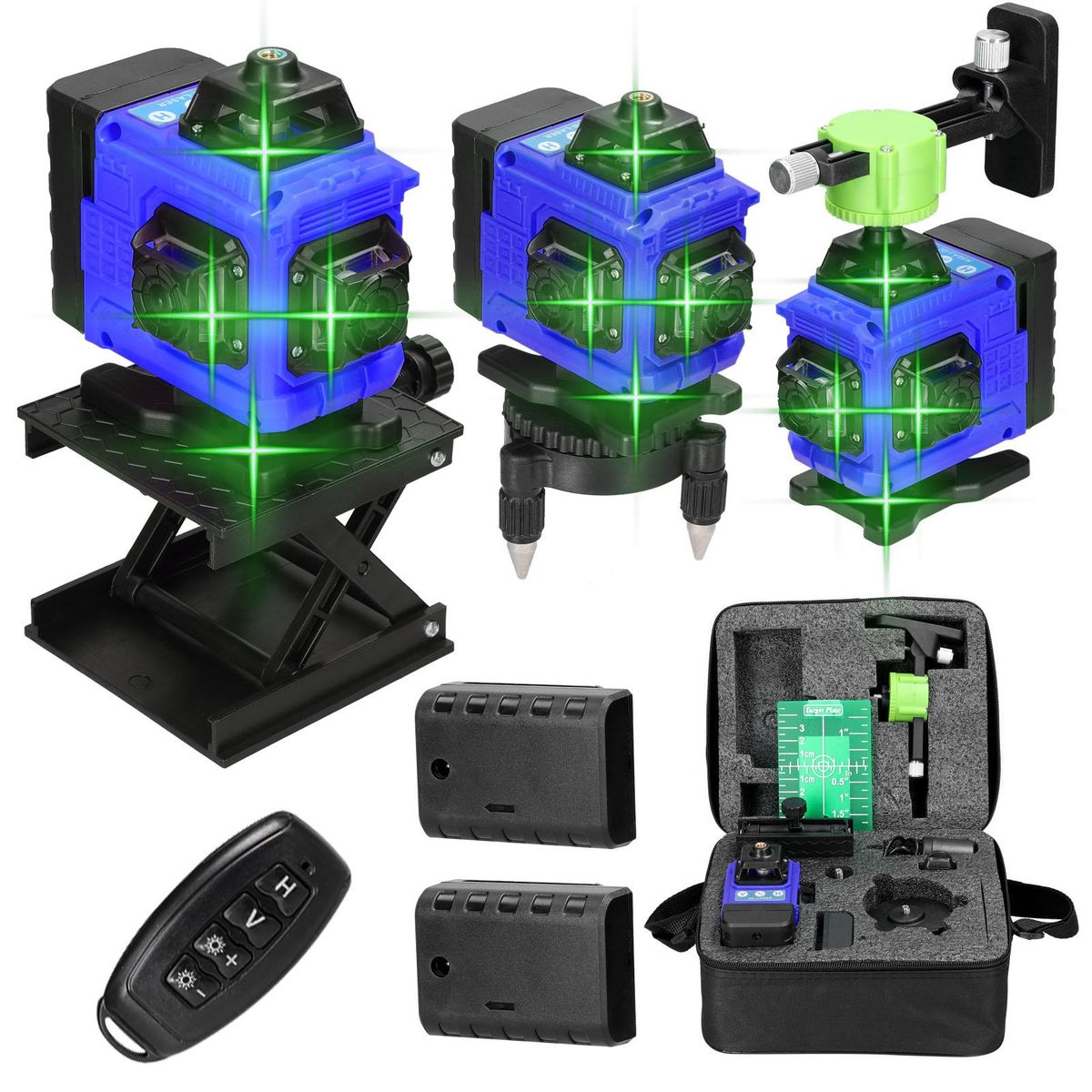Multifunctional 16 Lines Laser Level 3° Self-leveling Function Leveling Tool Omnidirectional Ground Wall Sticker Home Improvement Tools Set
