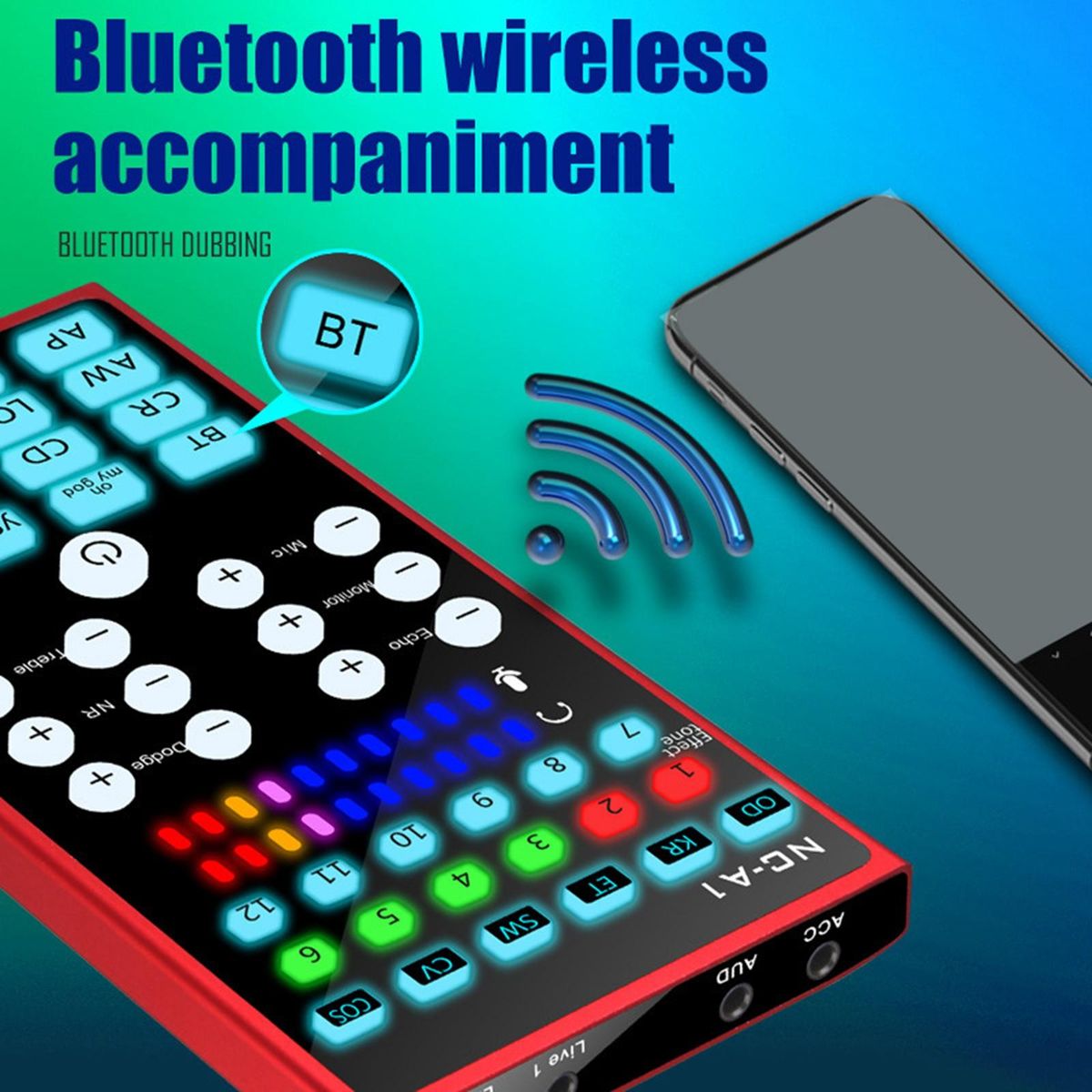 Professional Voice Changer Audio Mixer Bluetooth 5.0 For Singing