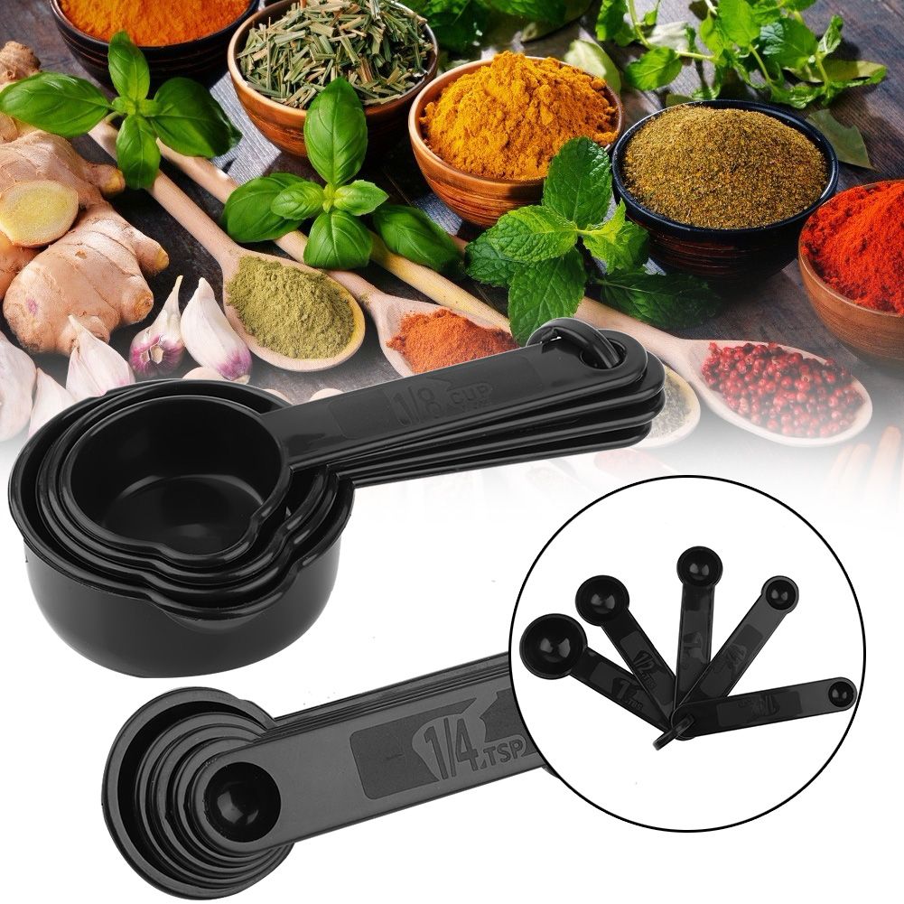 10pcs / Set Kitchen Cook Teaspoon Measuring Spoons Cups