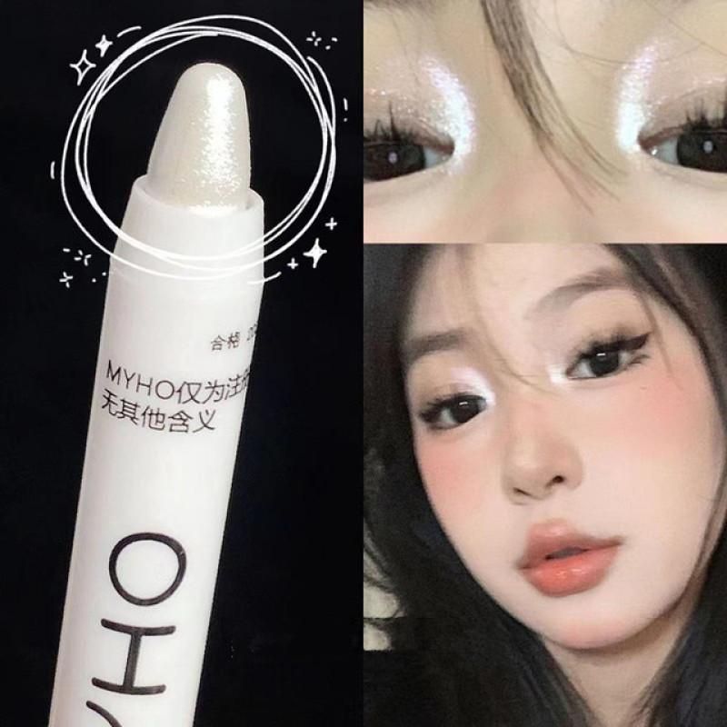 Glitter Highlighter Pen Waterproof Matte White Sliver Brighten Eyeshadow Makeup