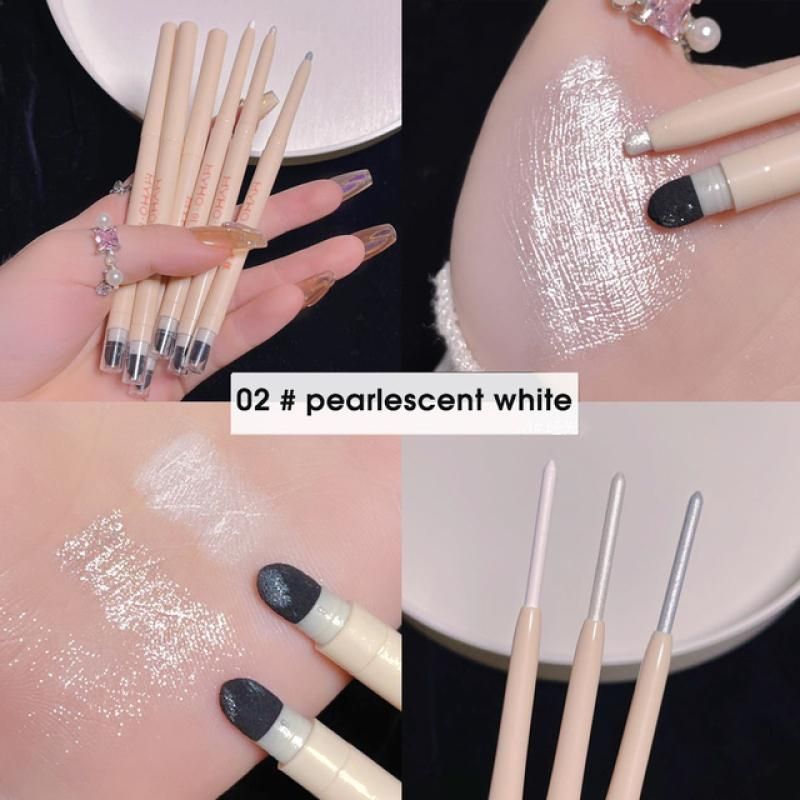 Glitter Highlighter Pen Waterproof Matte White Sliver Brighten Eyeshadow Makeup