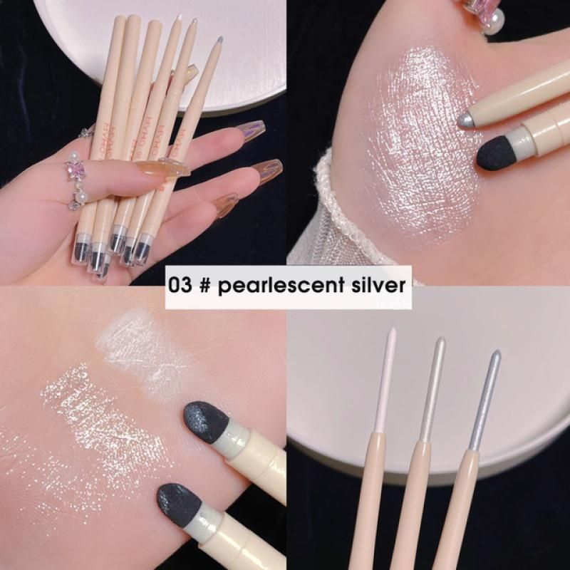 Glitter Highlighter Pen Waterproof Matte White Sliver Brighten Eyeshadow Makeup