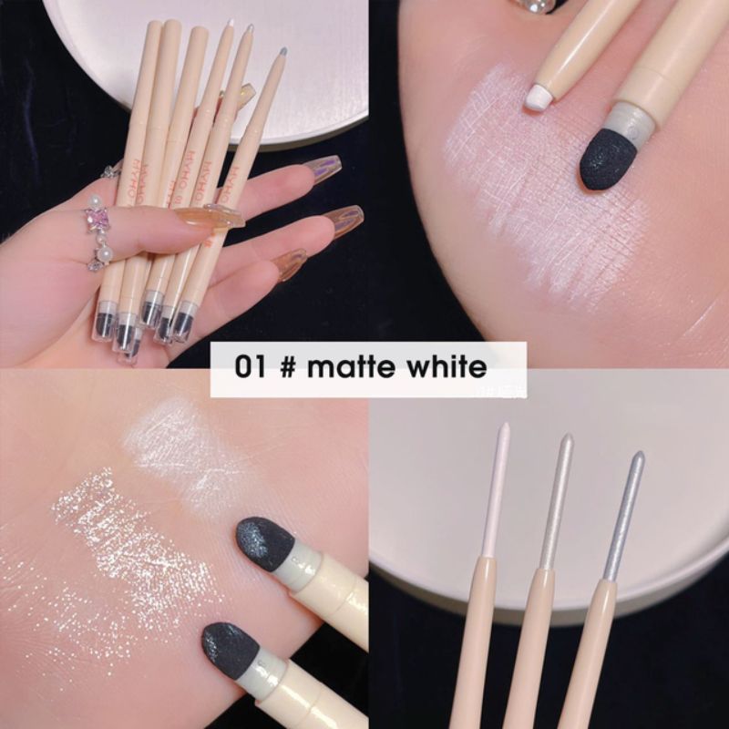 Glitter Highlighter Pen Waterproof Matte White Sliver Brighten Eyeshadow Makeup