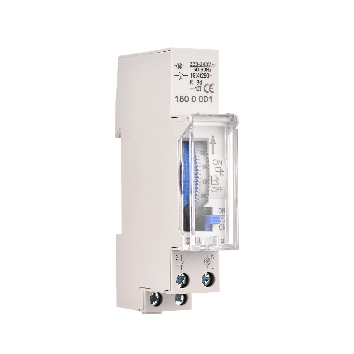 Mechanical 24 Hours Timer Switch AC 220-240V 15 Minutes Interval 96 Times ON/ OFF Programmable Electrical Timer DIN Rail Installation Relay Switch