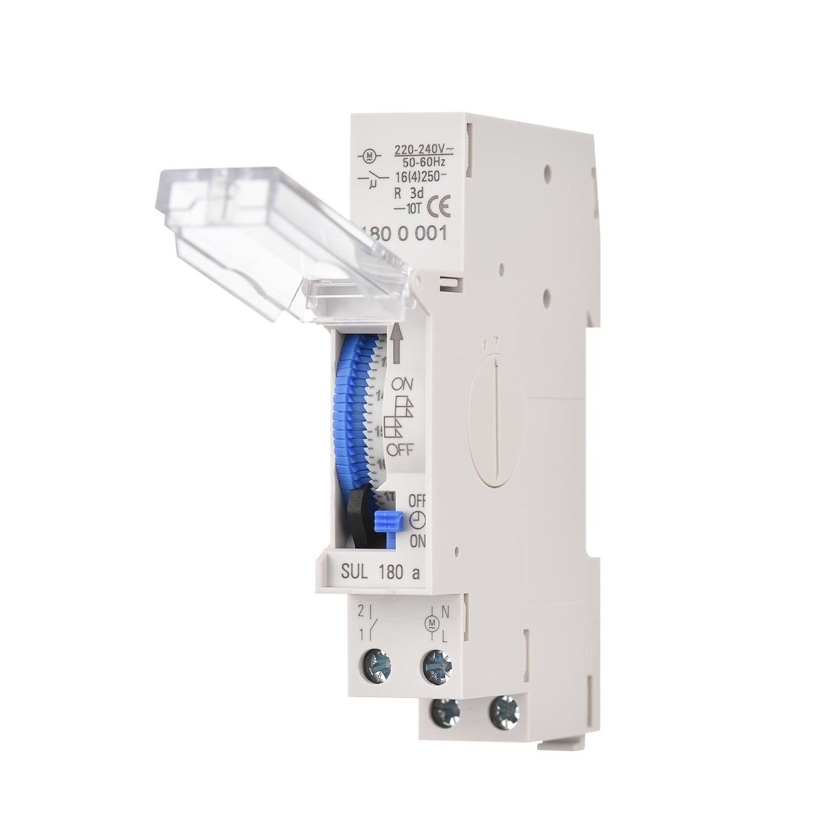 Mechanical 24 Hours Timer Switch AC 220-240V 15 Minutes Interval 96 Times ON/ OFF Programmable Electrical Timer DIN Rail Installation Relay Switch
