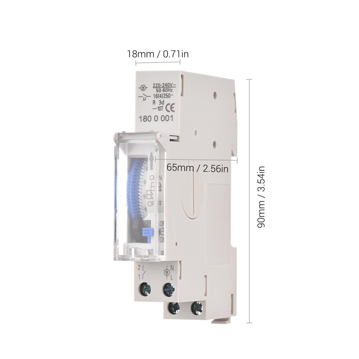 Mechanical 24 Hours Timer Switch AC 220-240V 15 Minutes Interval 96 Times ON/ OFF Programmable Electrical Timer DIN Rail Installation Relay Switch
