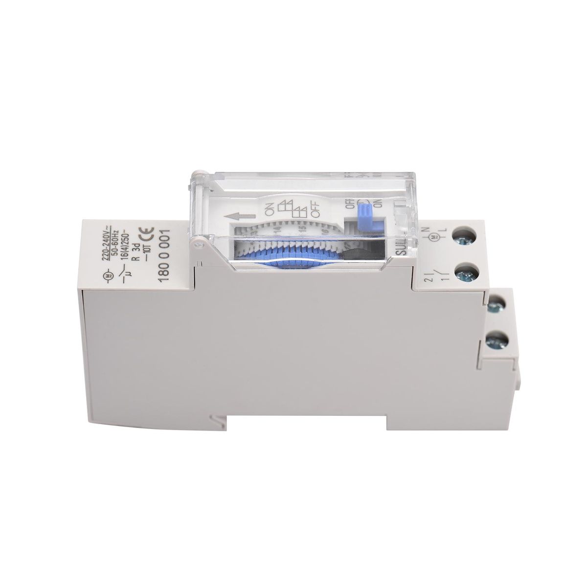 Mechanical 24 Hours Timer Switch AC 220-240V 15 Minutes Interval 96 Times ON/ OFF Programmable Electrical Timer DIN Rail Installation Relay Switch