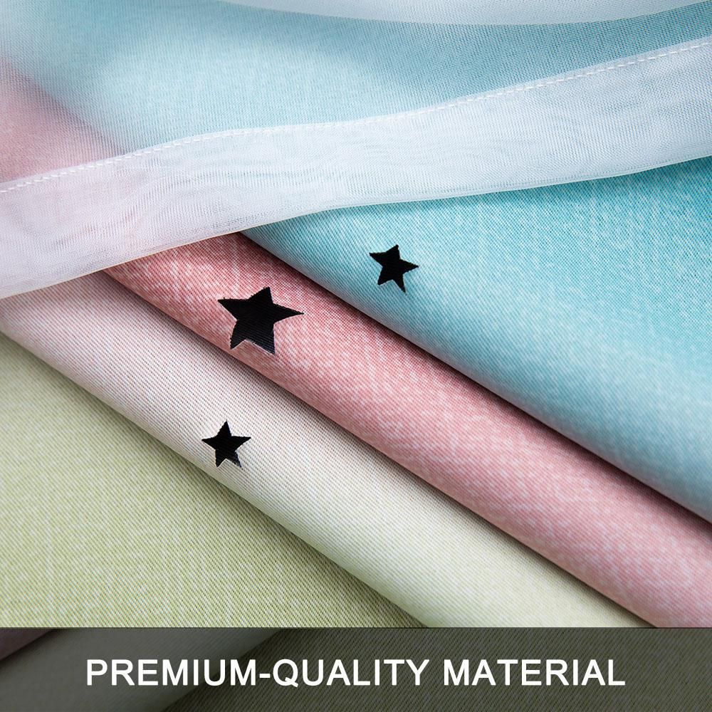 1PC Star Curtain Blackout High Precision Curtains for Kids Girls Bedroom Living Room Colorful Double Layer Star Window Curtains